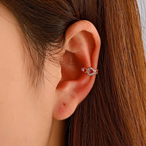 Wholesale copper diamond love ear clip earrings JDC-ES-D581 Earrings JoyasDeChina Wholesale Jewelry JoyasDeChina Joyas De China