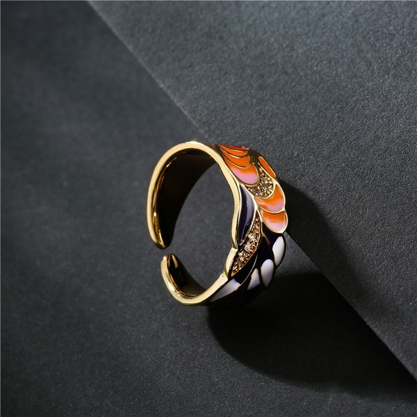 Bulk Jewelry Wholesale copper drop oil plant opening micro - inlaid zircon rings JDC-RS-ag156 Wholesale factory from China YIWU China