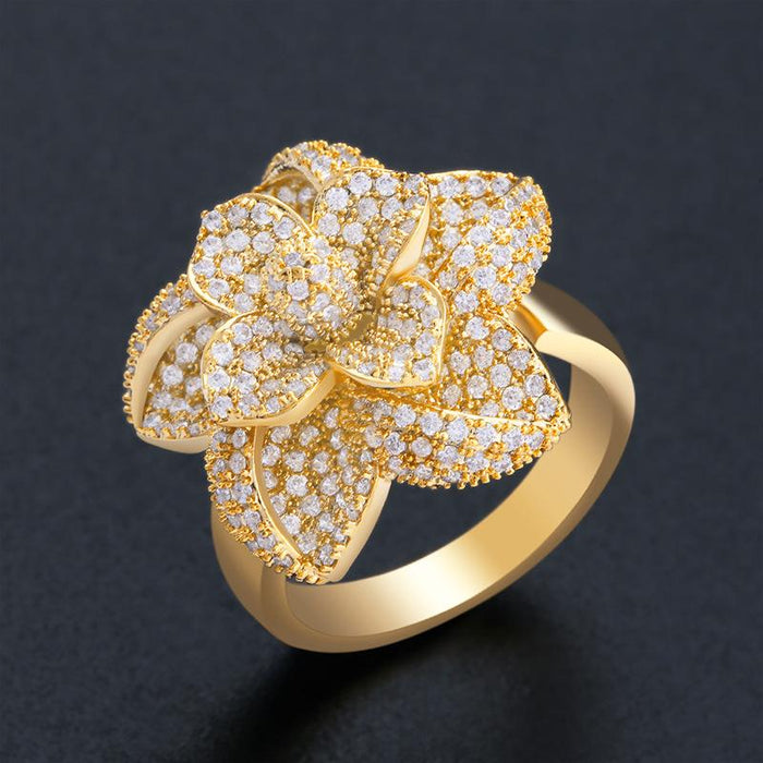 Bulk Jewelry Wholesale copper flower ring JDC-RS-AS040 Wholesale factory from China YIWU China