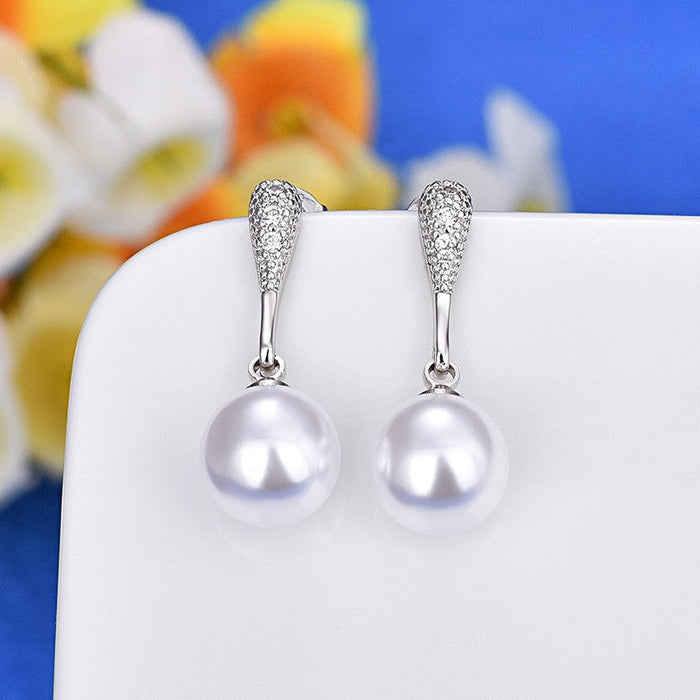 Wholesale copper gem earrings JDC-ES-QLX037 Earrings 巧兰轩 pearl Wholesale Jewelry JoyasDeChina Joyas De China