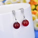 Wholesale copper gem earrings JDC-ES-QLX037 Earrings 巧兰轩 red Wholesale Jewelry JoyasDeChina Joyas De China