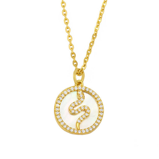 Wholesale Copper Gilded Snake Pendant Necklaces JDC-NE-AS397 Necklaces 翱升 Wholesale Jewelry JoyasDeChina Joyas De China
