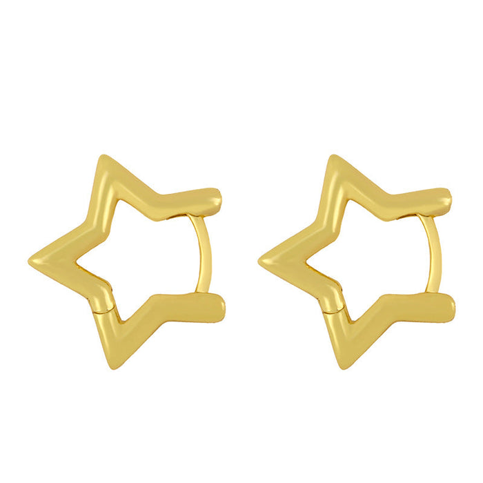 Wholesale copper gold five pointed star Earrings JDC-ES-AS035 Earrings 翱?N 1 Wholesale Jewelry JoyasDeChina Joyas De China