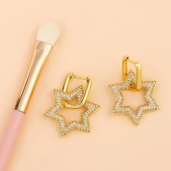 Wholesale copper gold five pointed star Earrings JDC-ES-AS065 Earrings 翱?N Wholesale Jewelry JoyasDeChina Joyas De China