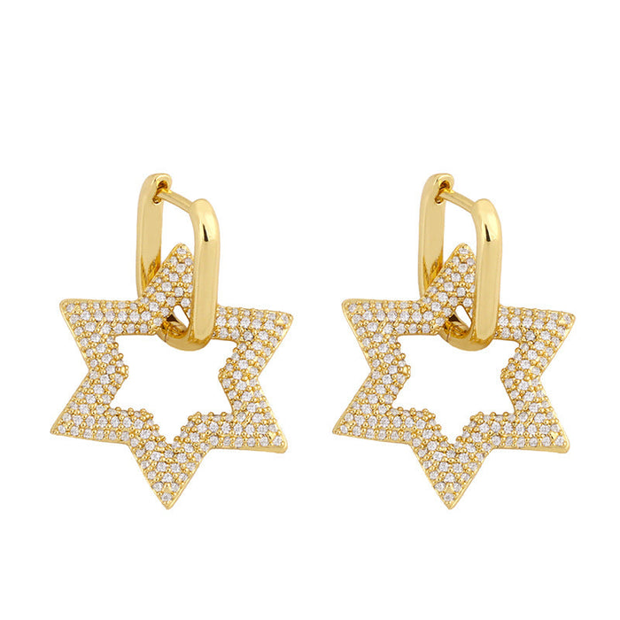Wholesale copper gold five pointed star Earrings JDC-ES-AS065 Earrings 翱?N Graph color Wholesale Jewelry JoyasDeChina Joyas De China
