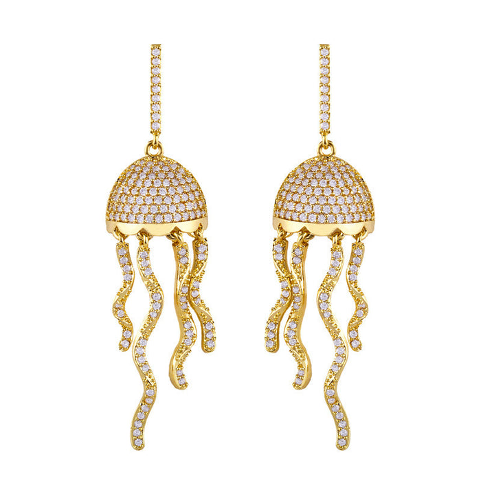 Wholesale copper gold jellyfish Earrings JDC-ES-AS079 Earrings 翱?N Graph color Wholesale Jewelry JoyasDeChina Joyas De China