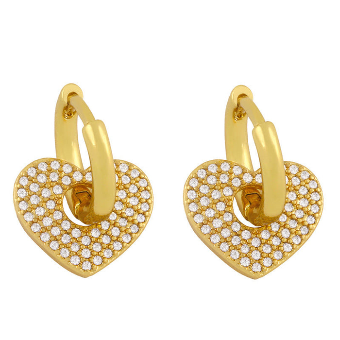 Wholesale copper gold Love Earrings JDC-ES-AS034 Earrings 翱?N 1 Wholesale Jewelry JoyasDeChina Joyas De China
