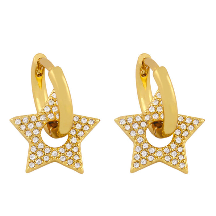 Wholesale copper gold Love Earrings JDC-ES-AS034 Earrings 翱?N 2 Wholesale Jewelry JoyasDeChina Joyas De China