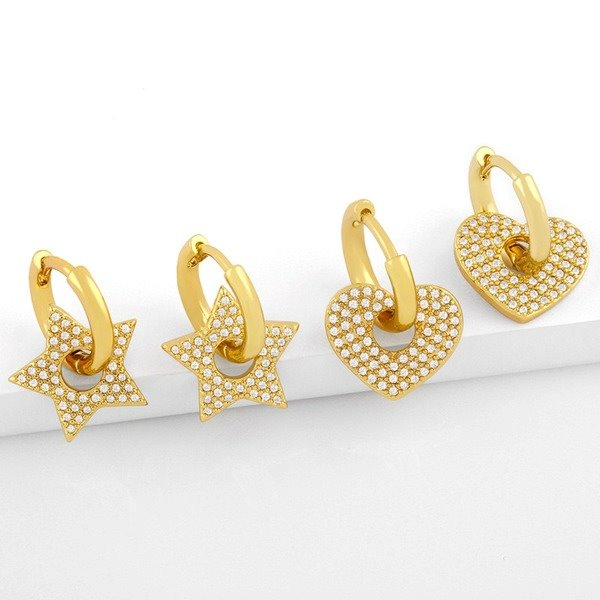 Wholesale copper gold Love Earrings JDC-ES-AS034 Earrings 翱?N Wholesale Jewelry JoyasDeChina Joyas De China