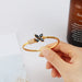 Wholesale Copper Gold Plated Rhinestone Four-Leaf Clover Bracelet JDC-BT-ZiR004 Bracelet 孜瑞 Wholesale Jewelry JoyasDeChina Joyas De China
