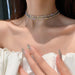 Wholesale Copper Gold Plated Rhinestone Necklace JDC-NE-JX050 Necklaces 锦希 Wholesale Jewelry JoyasDeChina Joyas De China