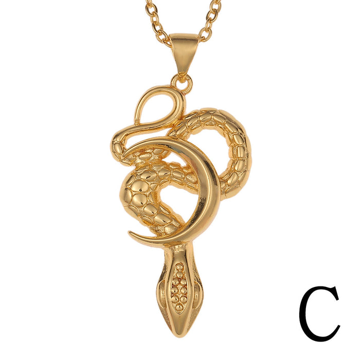 Wholesale Copper Gold Plated Snake Necklaces JDC-NE-HX004 Necklaces 鸿禧 Wholesale Jewelry JoyasDeChina Joyas De China