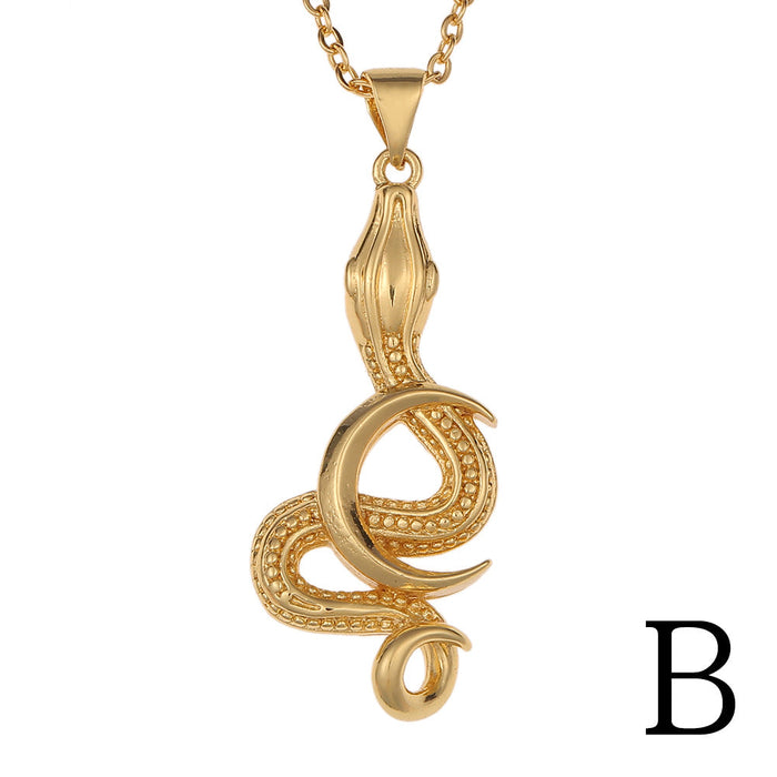 Wholesale Copper Gold Plated Snake Necklaces JDC-NE-HX004 Necklaces 鸿禧 B Wholesale Jewelry JoyasDeChina Joyas De China