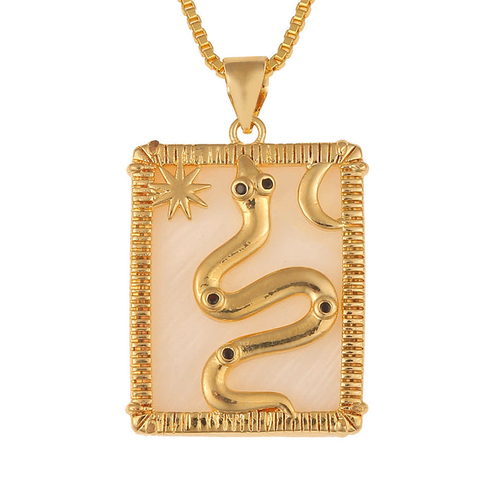 Wholesale Copper Gold Plated Snake Necklaces JDC-NE-HX005 Necklaces 鸿禧 D247-A Wholesale Jewelry JoyasDeChina Joyas De China