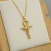 Wholesale Copper Gold Plated Zircon Cross Snake Necklaces JDC-NE-HX006 Necklaces 鸿禧 Wholesale Jewelry JoyasDeChina Joyas De China