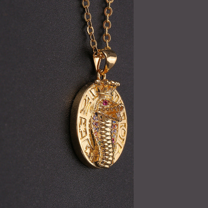 Wholesale Copper Gold Plated Zircon Snake Necklaces JDC-NE-HX003 Necklaces 鸿禧 Wholesale Jewelry JoyasDeChina Joyas De China