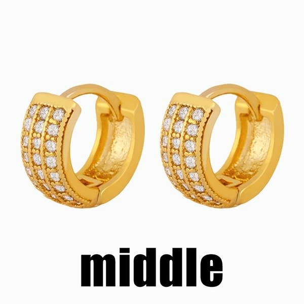 Wholesale Copper Gold Round Earrings JDC-ES-AS083 Earrings 翱?N Wholesale Jewelry JoyasDeChina Joyas De China