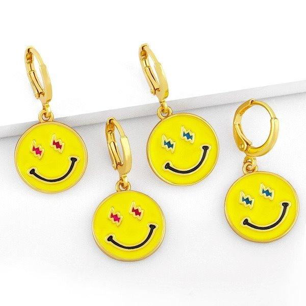 Wholesale copper gold smiling face Earrings JDC-ES-AS084 Earrings 翱?N Wholesale Jewelry JoyasDeChina Joyas De China
