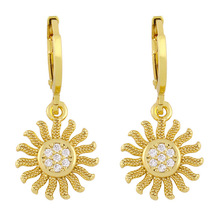 Wholesale copper gold Snowflake Earrings JDC-ES-AS046 Earrings 翱?N 1 Wholesale Jewelry JoyasDeChina Joyas De China