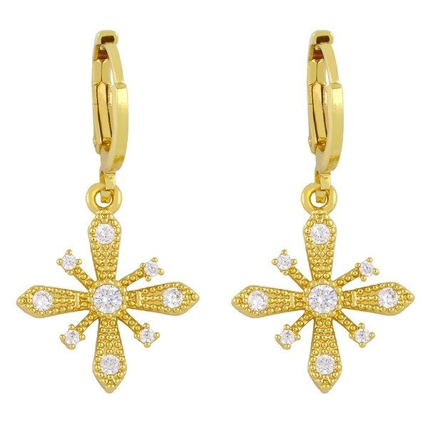 Wholesale copper gold Snowflake Earrings JDC-ES-AS046 Earrings 翱?N Wholesale Jewelry JoyasDeChina Joyas De China
