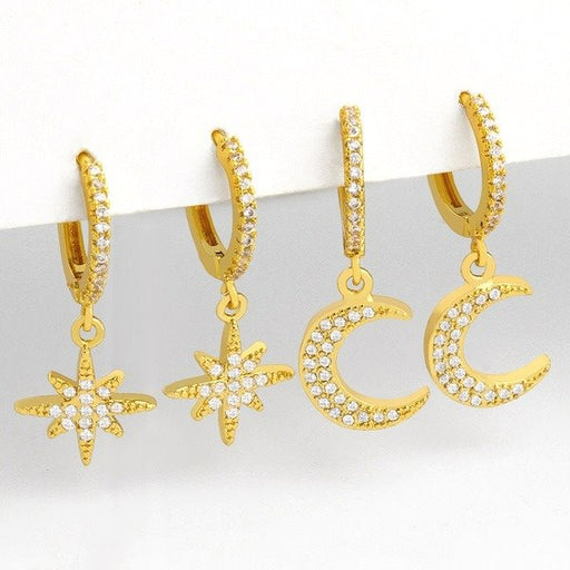 Wholesale Copper Gold Star Earrings JDC-ES-AS078 Earrings 翱?N Wholesale Jewelry JoyasDeChina Joyas De China