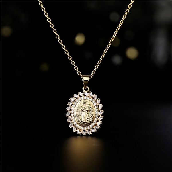 Bulk Jewelry Wholesale copper golden virgin Mary Necklaces JDC-NE-ag025 Wholesale factory from China YIWU China