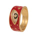Wholesale copper inlaid zircon devil's eye rings JDC-RS-HX119 Rings JoyasDeChina red Adjustable opening Wholesale Jewelry JoyasDeChina Joyas De China
