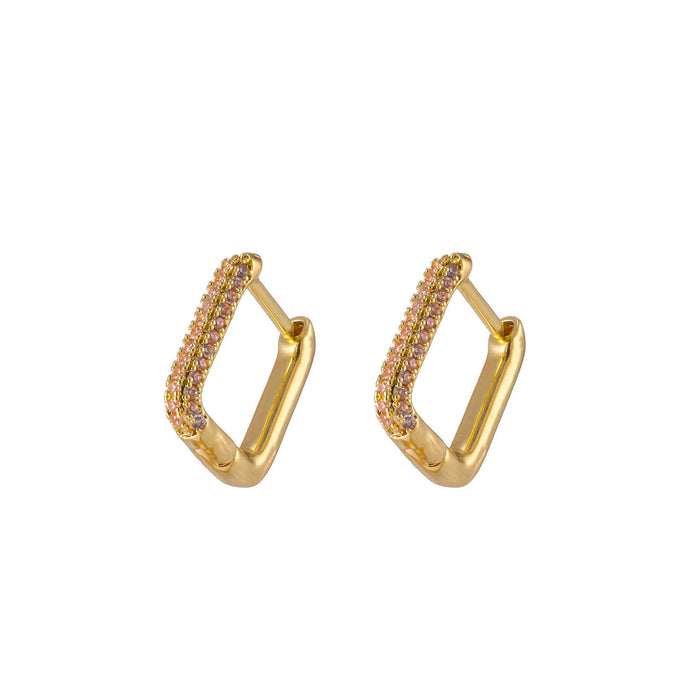 Wholesale Copper Inlaid Zircon Earrings JDC-ES-ChenY005 Earrings 晨远 gold Wholesale Jewelry JoyasDeChina Joyas De China