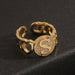 Wholesale copper inlaid zircon letter rings JDC-RS-HX102 Rings JoyasDeChina Wholesale Jewelry JoyasDeChina Joyas De China