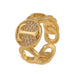 Wholesale copper inlaid zircon letter rings JDC-RS-HX102 Rings JoyasDeChina T Adjustable opening Wholesale Jewelry JoyasDeChina Joyas De China