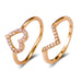 Bulk Jewelry Wholesale copper inlaid zircon love V rings JDC-RS-A001 Wholesale factory from China YIWU China