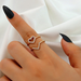 Bulk Jewelry Wholesale copper inlaid zircon love V rings JDC-RS-A001 Wholesale factory from China YIWU China