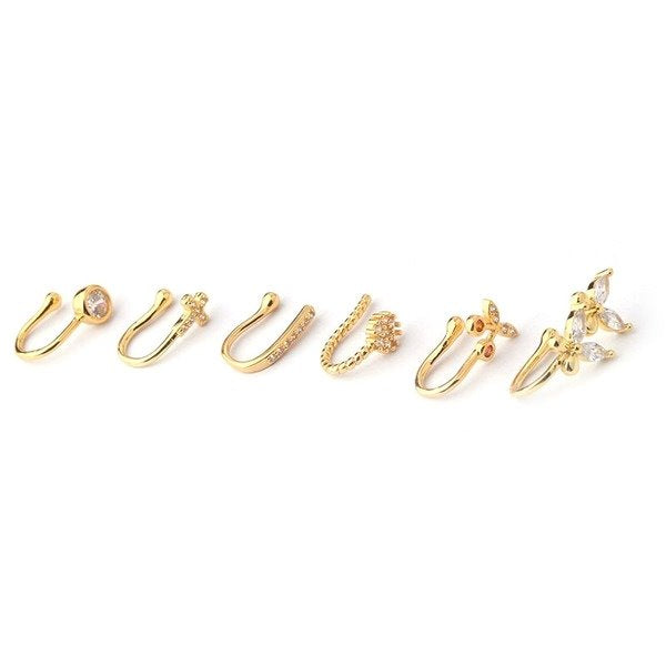 Wholesale copper inlaid zircon no piercing nose clip MOQ≥2 JDC-NS-HengS004 Piercings 亨森 Wholesale Jewelry JoyasDeChina Joyas De China