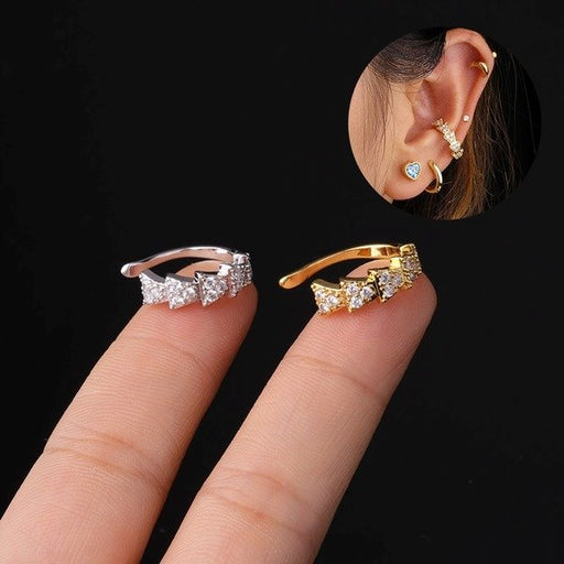 Wholesale copper inlaid zircon non-piercing ear clips MOQ≥2 JDC-ES-HengS005 Piercings 亨森 Wholesale Jewelry JoyasDeChina Joyas De China