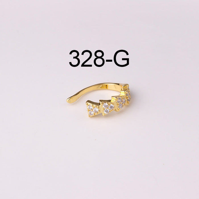Wholesale copper inlaid zircon non-piercing ear clips MOQ≥2 JDC-ES-HengS005 Piercings 亨森 gold MOQ 2 Wholesale Jewelry JoyasDeChina Joyas De China