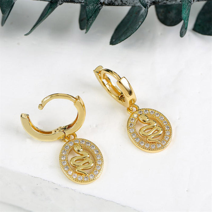 Wholesale Copper Inlaid Zircon Snake Earrings JDC-ES-Yuet002 Necklaces 跃腾 Wholesale Jewelry JoyasDeChina Joyas De China