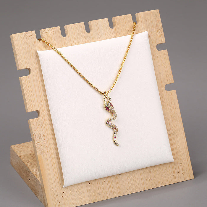 Wholesale Copper Inlaid Zircon Snake Necklaces JDC-NE-HX007 Necklaces 鸿禧 Wholesale Jewelry JoyasDeChina Joyas De China