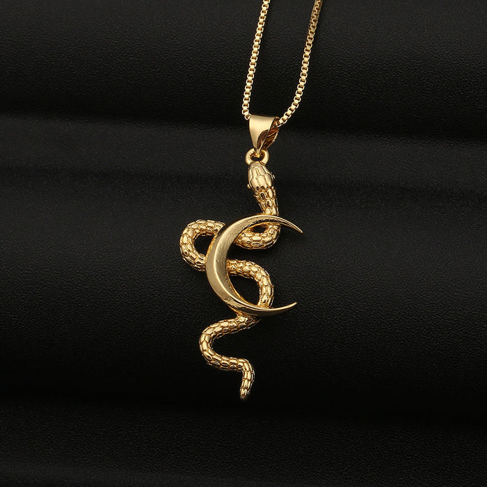 Wholesale Copper Inlaid Zircon Snake Necklaces JDC-NE-HX008 Necklaces 鸿禧 DX32-27 Wholesale Jewelry JoyasDeChina Joyas De China