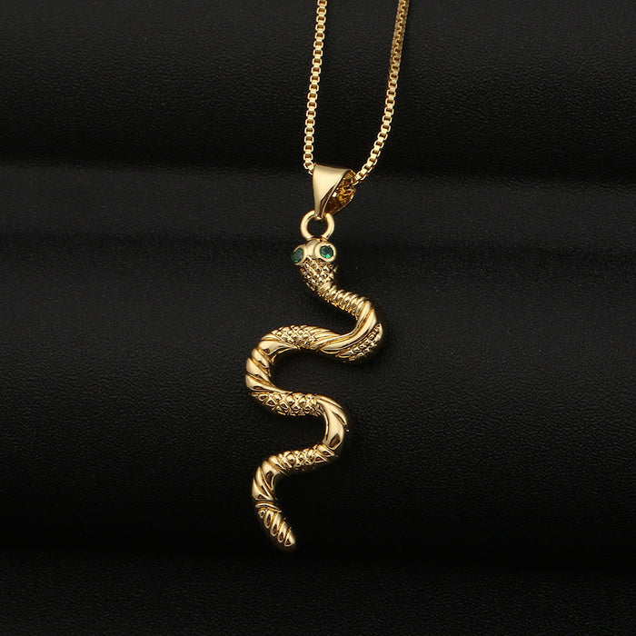 Wholesale Copper Inlaid Zircon Snake Necklaces JDC-NE-HX008 Necklaces 鸿禧 DX32-28 Wholesale Jewelry JoyasDeChina Joyas De China