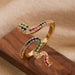 Wholesale copper inlaid zircon snake rings JDC-RS-Yuet001 Rings 跃腾 Wholesale Jewelry JoyasDeChina Joyas De China