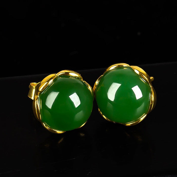 Wholesale copper jasper simulation gem earrings JDC-ES-ML001 Earrings JoyasDeChina Emerald earrings Wholesale Jewelry JoyasDeChina Joyas De China