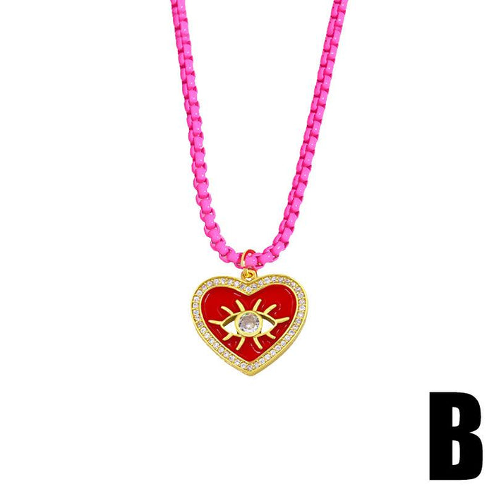 Bulk Jewelry Wholesale copper love devil's Eye Necklaces JDC-NE-AS300 Wholesale factory from China YIWU China