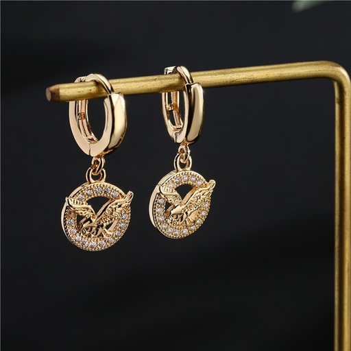 Bulk Jewelry Wholesale copper micro - inlaid zircon eagle earrings JDC-ES-ag134 Wholesale factory from China YIWU China