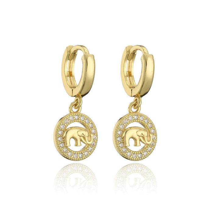 Wholesale copper micro-inlaid zircon elephant earrings JDC-ES-ag142 Earrings JoyasDeChina 41004 Wholesale Jewelry JoyasDeChina Joyas De China