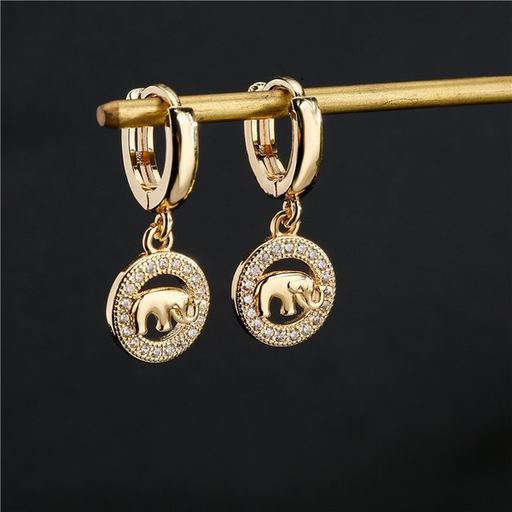 Bulk Jewelry Wholesale copper micro-inlaid zircon elephant earrings JDC-ES-ag142 Wholesale factory from China YIWU China