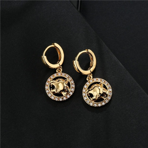 Bulk Jewelry Wholesale copper micro-inlaid zircon leopard earrings JDC-ES-ag139 Wholesale factory from China YIWU China