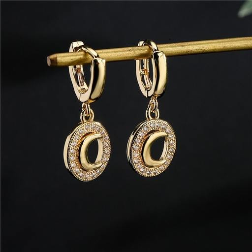 Bulk Jewelry Wholesale copper micro-inlaid zircon moon earrings JDC-ES-ag133 Wholesale factory from China YIWU China
