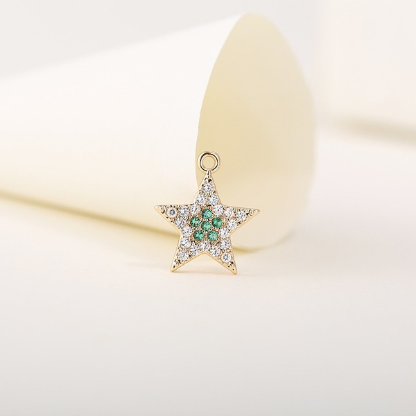 Bulk Jewelry Wholesale copper micro inlaid zircon Pentagram charms JDC-CS-ZX002 Wholesale factory from China YIWU China