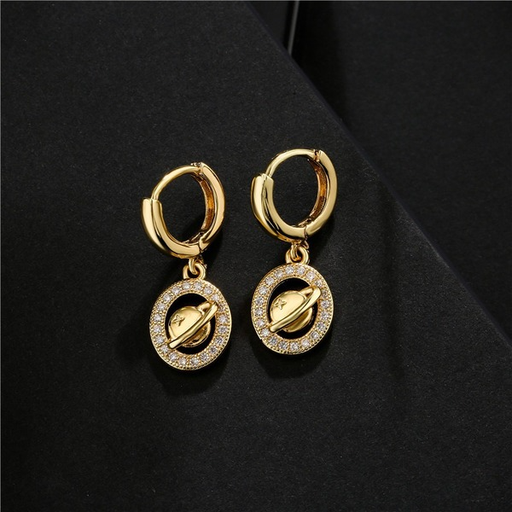 Bulk Jewelry Wholesale copper micro-inlaid zircon planet earrings JDC-ES-ag117 Wholesale factory from China YIWU China