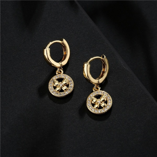 Bulk Jewelry Wholesale copper micro - inlaid zircon small butterfly earrings JDC-ES-ag130 Wholesale factory from China YIWU China